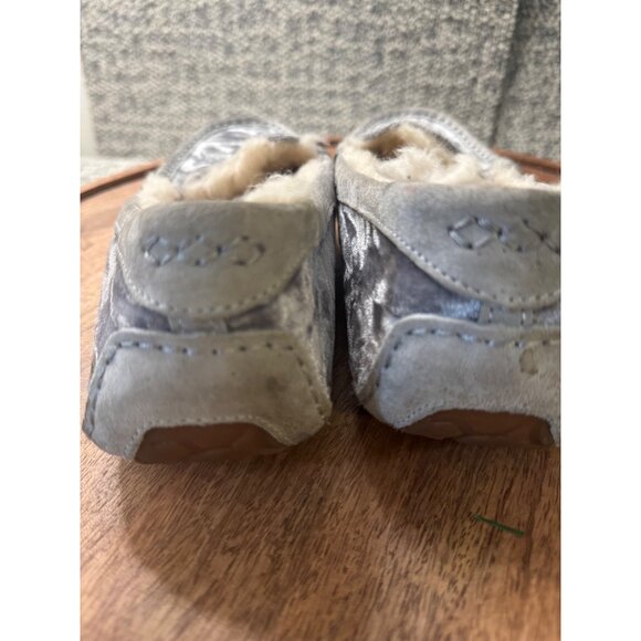 UGG Womens Velvet & Shearling Lined Slippers Size 7 Gray - Picture 6 of 10